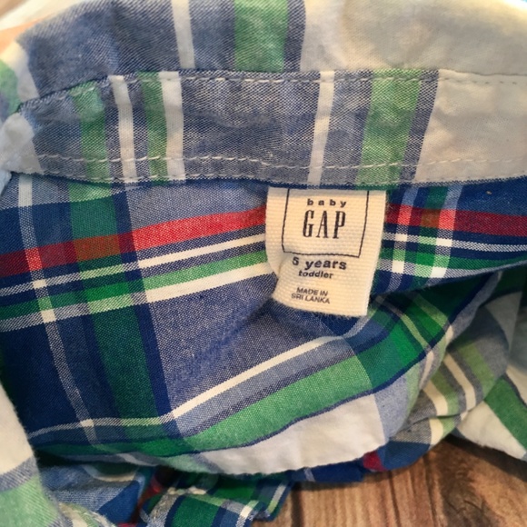 Baby Gap Blue and Green Plaid Button Down Shirt - Picture 2 of 3